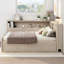 Lit de jour double antique avec rangement en bois de pin massif avec rangement et gigogne