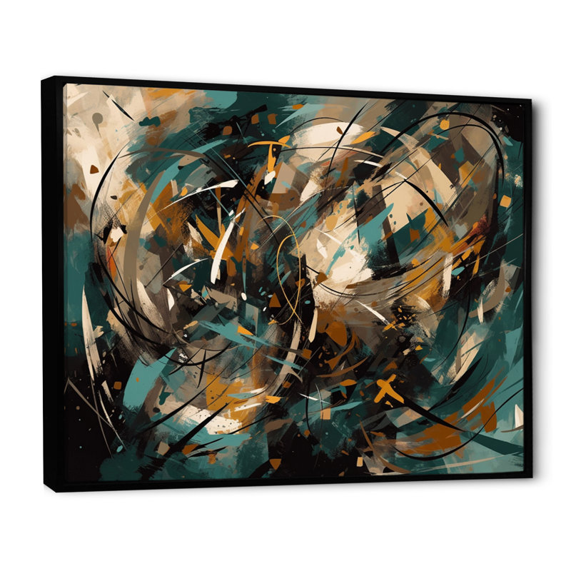 Victorine Abstracted Vibrant Expressions I sur impression sur toile, H 30 po x l 40 po x P 1,5 po, Cadre flottant noir