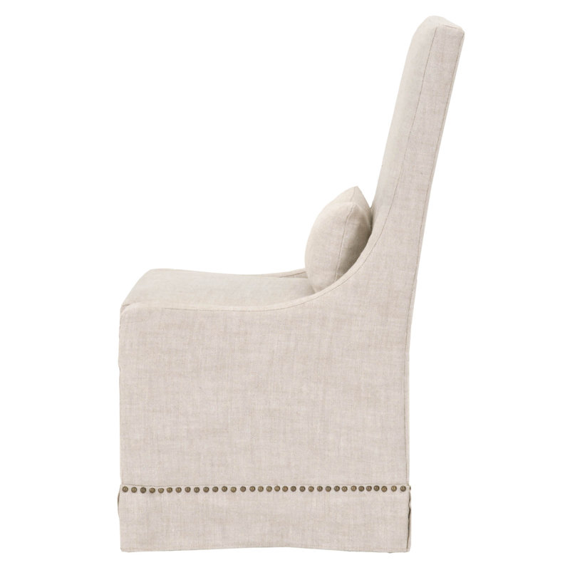 Chaise rembourré en lin Parsons, Bisque