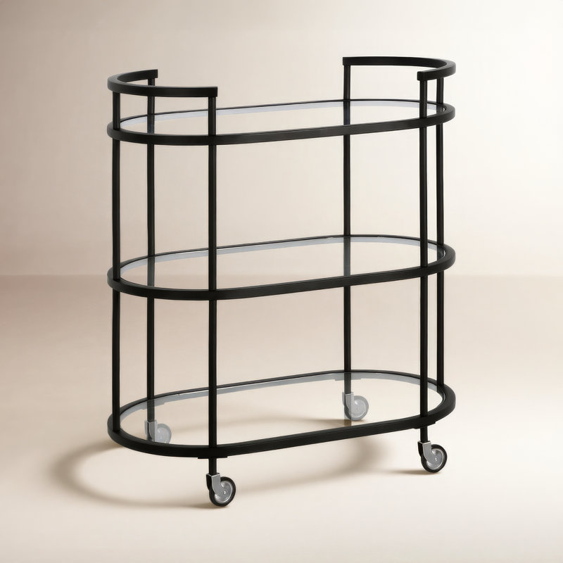 Rosario Metal Bar Cart, Blackened Bronze