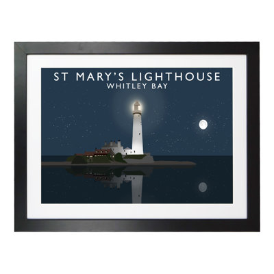 St Marys Lighthouse Night 1 Piece Wall Art