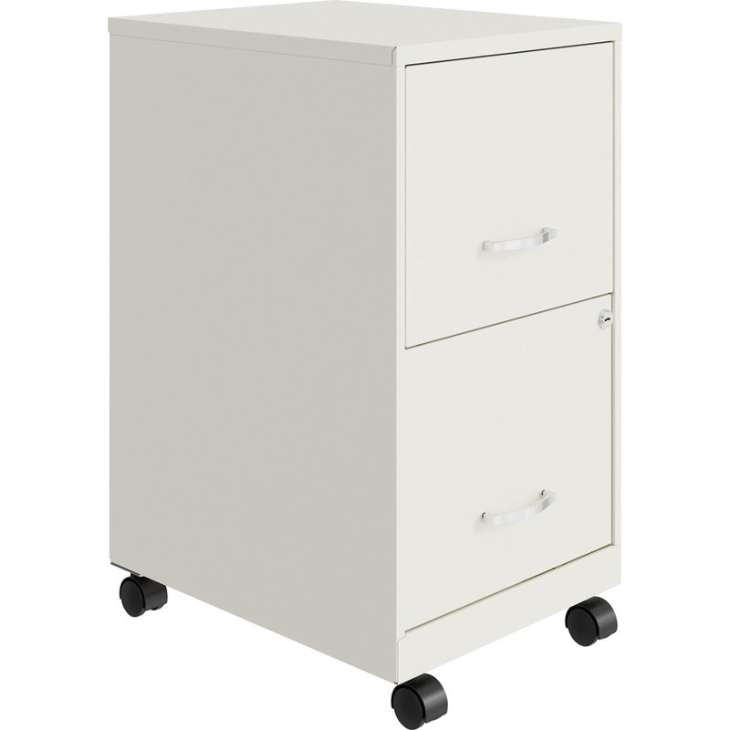 White Steel 4-Drawer Lockable Mobile File Cabinet