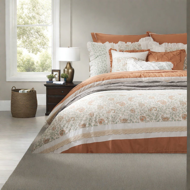 Ensemble de literie élégant en coton 9 pièces Coral Comfort