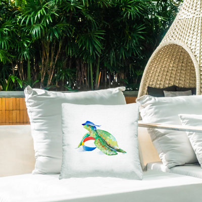 Coussin d'extérieur Green Sea Turtle Beach Ball