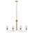 Metal and Glass 4-Light Linear Chandelier-69934899