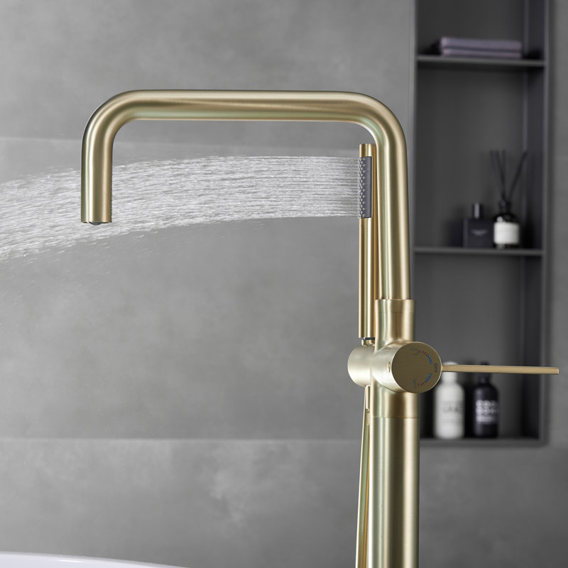 1 Handle Floor Clawfoot Tub Faucet with Diverter