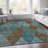 Premium Machine Washable Prisco Teal Rug-1788528772