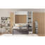 Lit escamotable simple mural avec canapé, avec tablettes, blanc-312883863