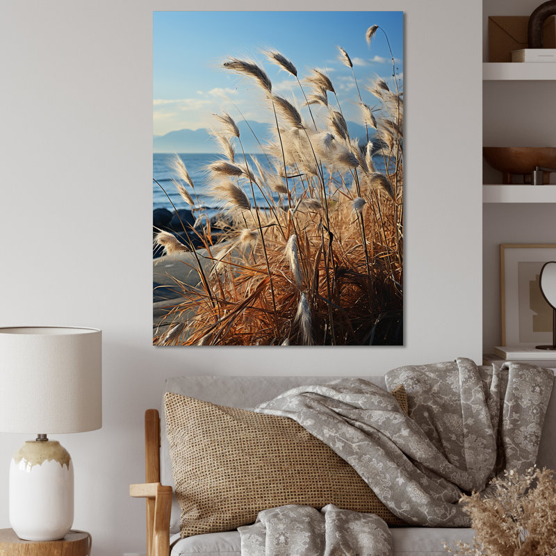 Beachgrass, photographie, horizon encadré sur toile, Toile tendue, H 32 po x l 24 po x P 1 po