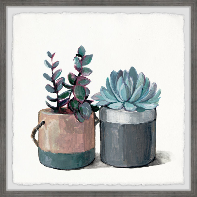« Succulent Planters »-ensemble de 2 reproductions d’images sur papier, H 32 po x l 32 po x P 1,5 po