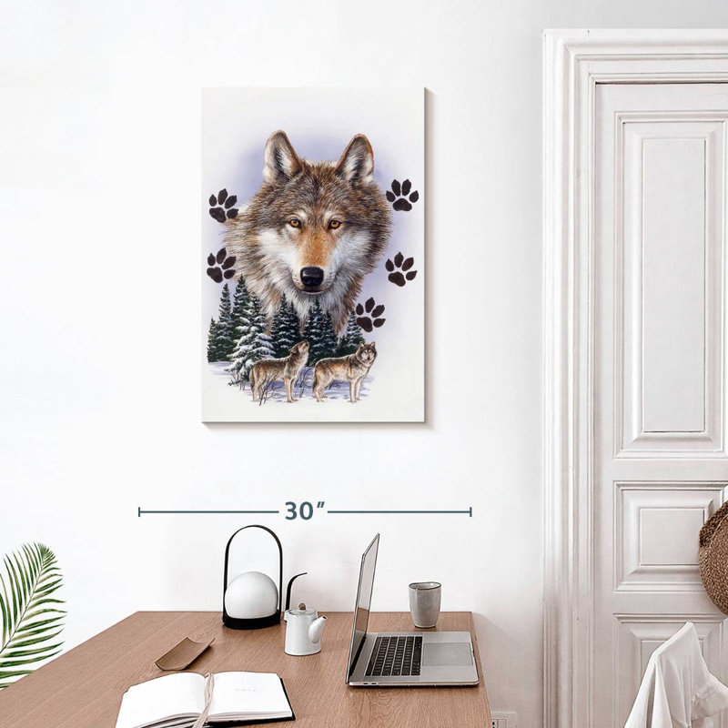 Brampt Wolf Montage Winter, 30" H x 20" W