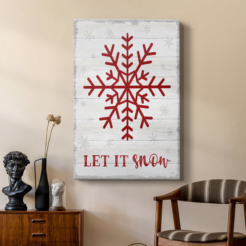 Let It Snow Snowflake - galerie Cavas sur mesure, H 27 po x l 18 po