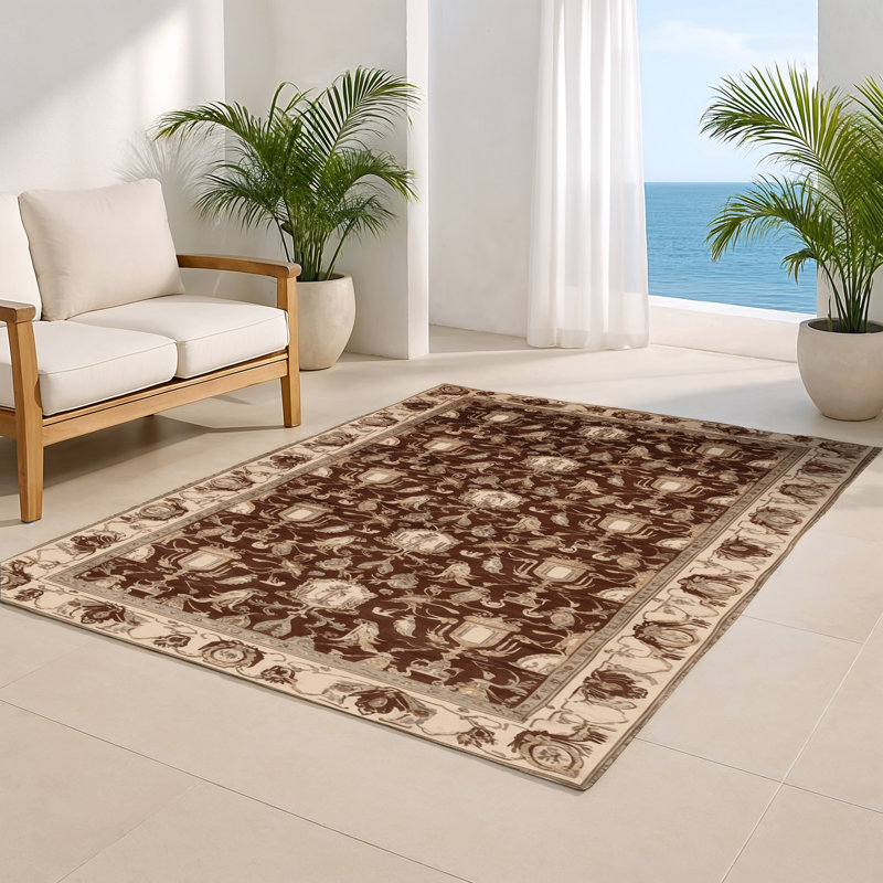 Tapis beige français d'intérieur et d'extérieur, Rectangulaire 2 pi x 3 pi