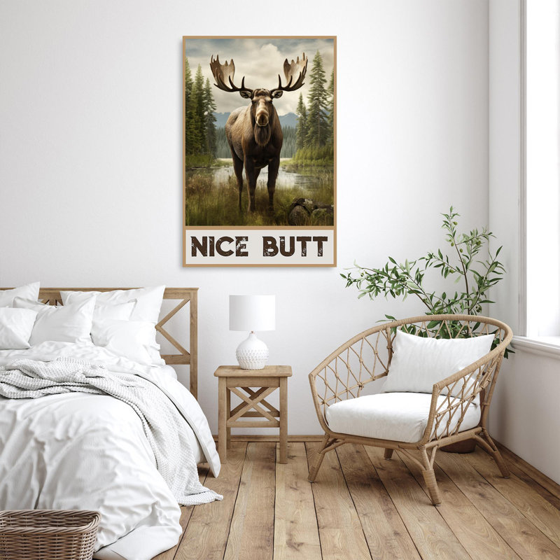 «Moose Nice», reproduction d'art rectangulaire 1 pièce Pr Moose Nice - impression rectangulaire sur toile tendue sur toile tendue