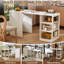 Bureau pliant multifonctionnel. Bureau extensible avec tablettes de rangement - poste de travail transformable de 19,3 po à 58 po