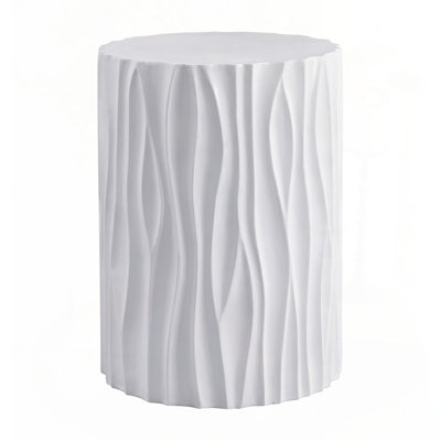 Modern  Outdoor Side Table With Wavy Fluted Design