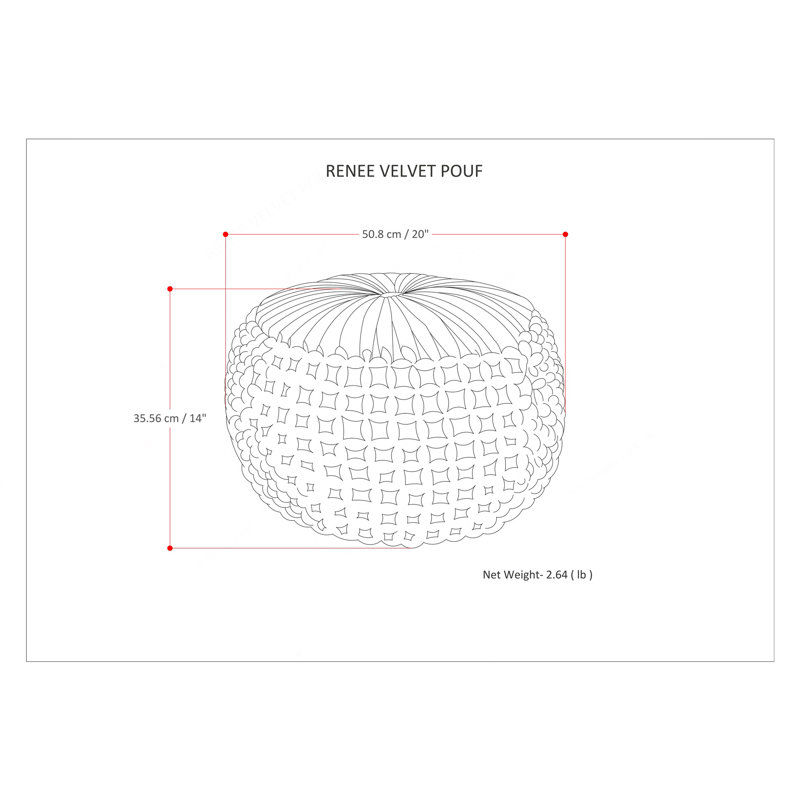 Renee - Round Pouf - Slate Grey, Dark Gray Fabric