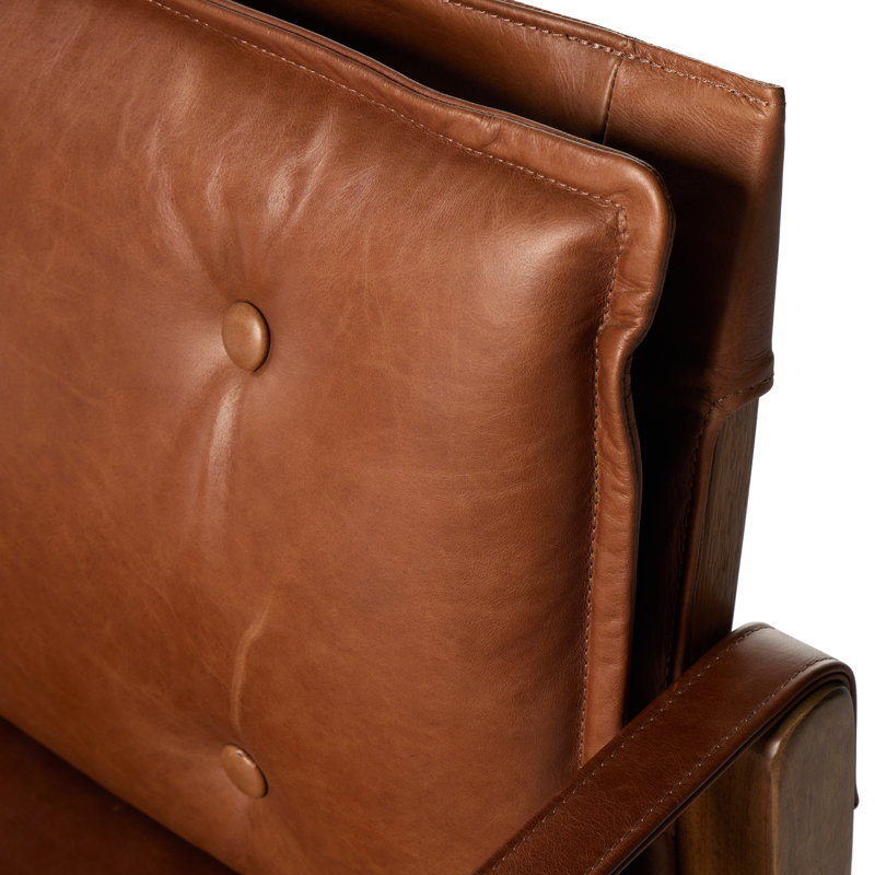 Lenz Leather Arm Chair, Brown