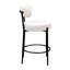 Hauteur de 26 po de l'assise de 2 tabourets de comptoir rembourrés blancs avec pieds en métal noir pour la cuisine, la salle à manger et le vestibule-1626231677-1626231674