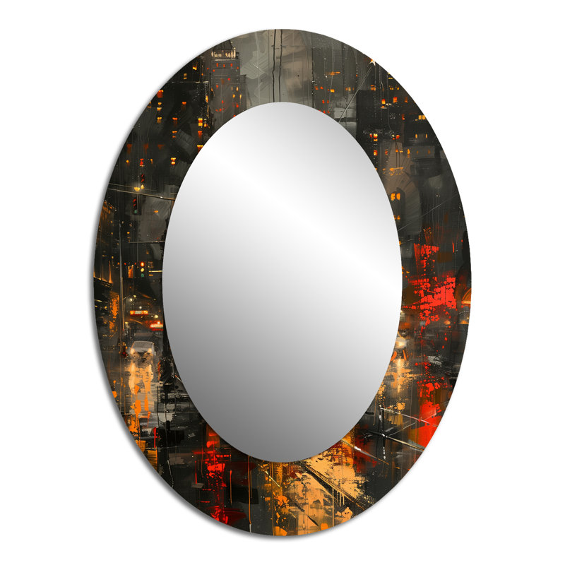 Miroir mural jaune et jaune Urban Haven City, 40 po x 30 po