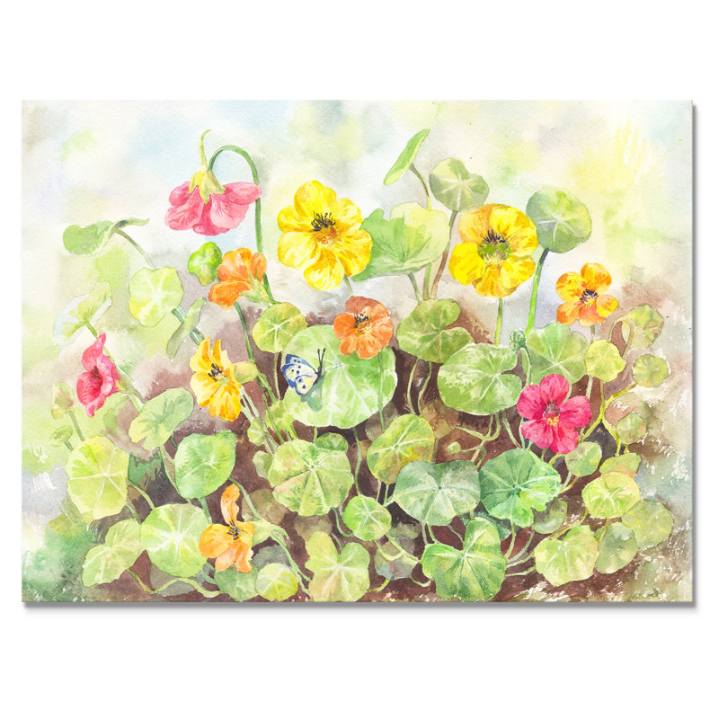 «Yellow Flower in Flowering Garden», reproduction de cadre photo sur toile, H 8 po x l 12 po x P 1 po, Toile tendue