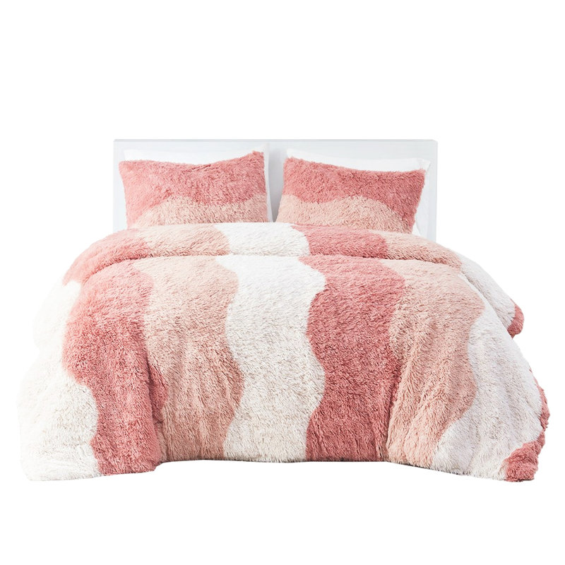 Édredon Ombre, Rose/Blanc