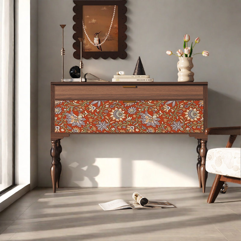 Classical Creative Console Table with Drawers, Brown