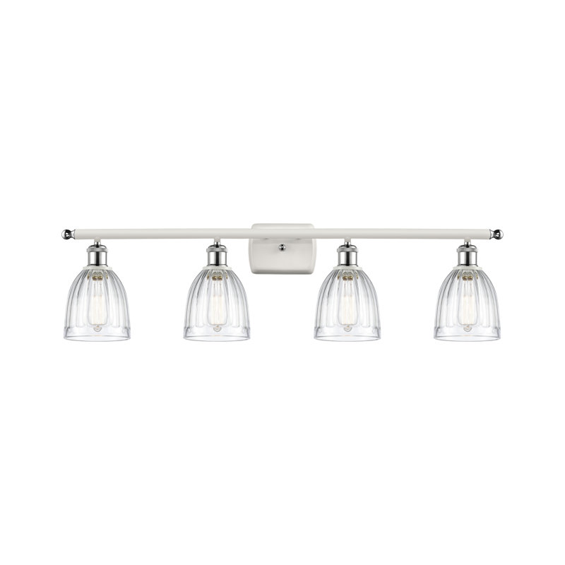 Éclairage pour salle de bain 3 lumières Dunder, Blanc / chrome poli, Transparent, Ampoule DEL 6 watts Vinage