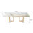 Modern White Faux Marble Dining Table with Double Pedestals Base Pre-Assembly-833936338