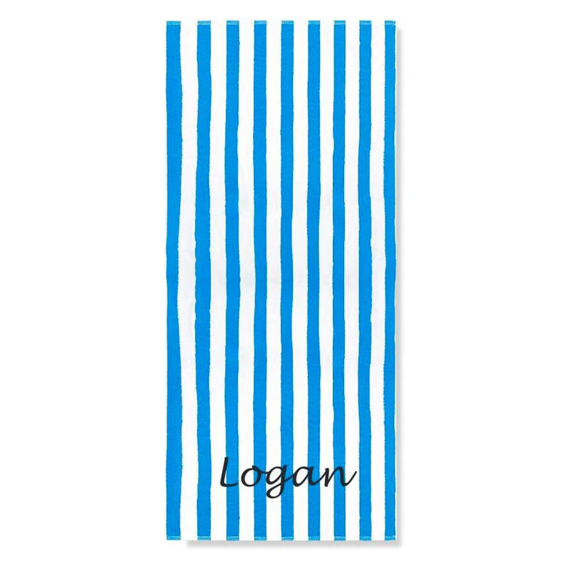 Serviette de plage 100% coton Ayomipo, Bleu, Oui
