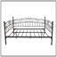Structure de lit de jour en métal durable avec tête de lit, taille simple, noir, sommier multifonctionnel et canapé