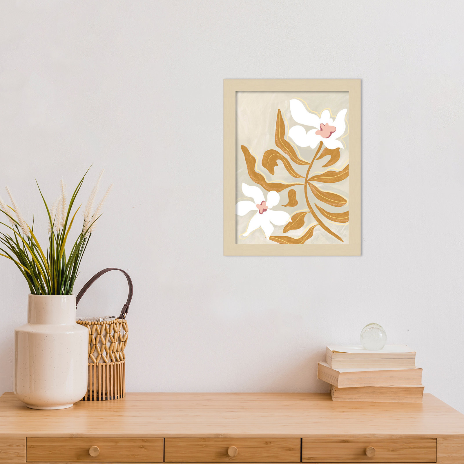 Pattison "Flower Flower Flower" Print, 13" H x 10" W, Brown