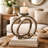 Decorative Twisted Loop Candle Holder, 11 Inch Antique Gold Aluminum