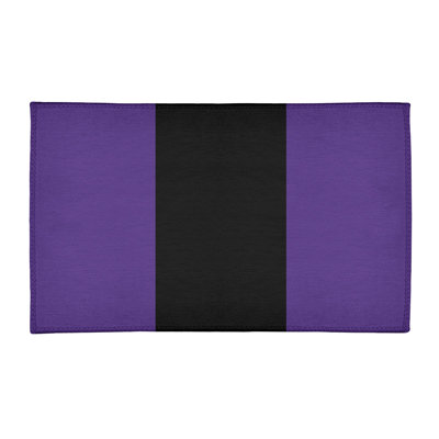 Tapis en chenille mauve et noir - antitaches avec envers antidérapant, collection Modern