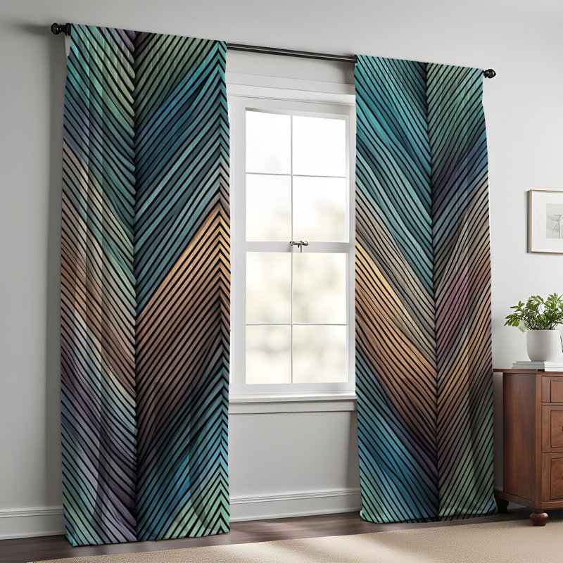 Paire de rideaux semi-transparents en polyester Elianis, L 56 po x L 78 po