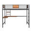 Lit mezzanine en métal avec bureau et tablette
