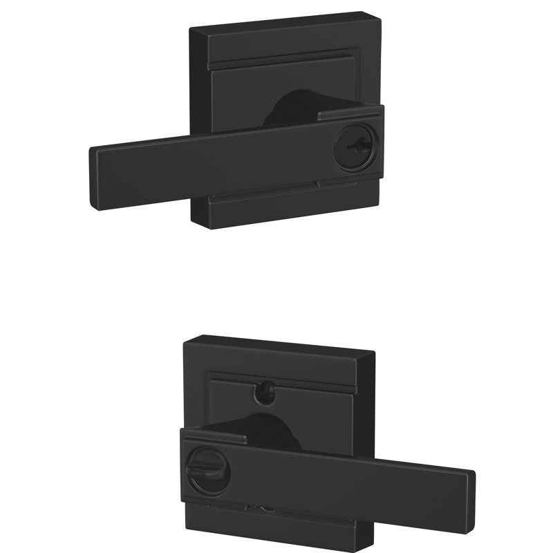 Northbrook Lever with Upland Keyed Entry Lock, Matte Black