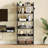 Narrow  Corner 6 Tier Bookshelf, Wooden Display Shelf-504821157