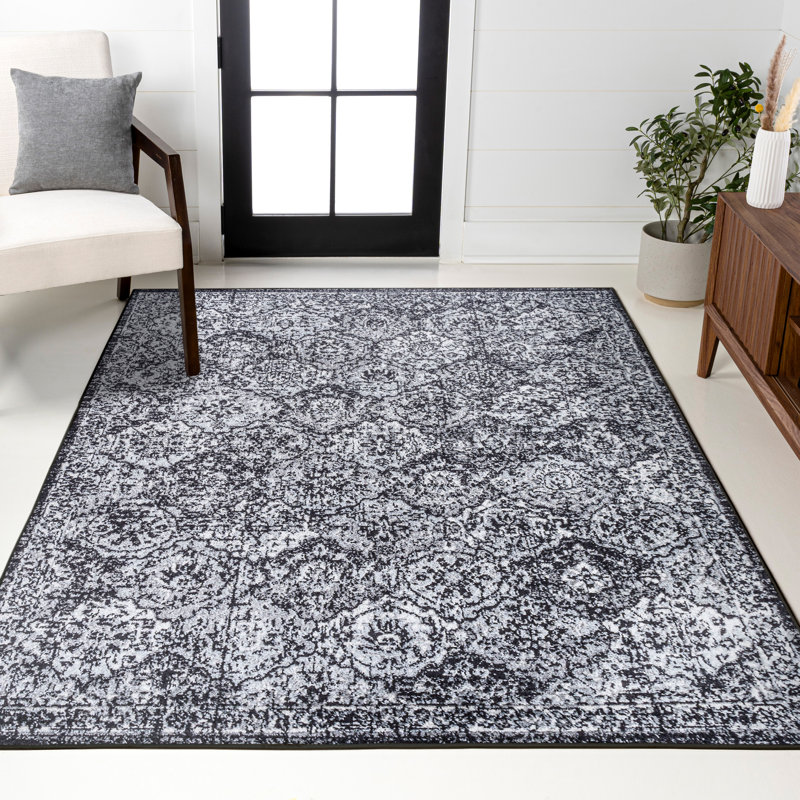 Tapis noir / ivoire Modern Persian, Rectangle 4pi x 6 pi