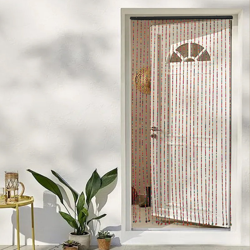 Rideau de porte coloré en bois de bambou