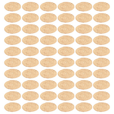 60 Piece Hand-Woven Water Hyacinth Placemats Set, Round Heat Resistant Table Mats for Dining Table, Kitchen, Restaurant & Party Use, 11.81" Diameter