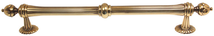 Ornate Appliance Pull, 8", Polished Antique