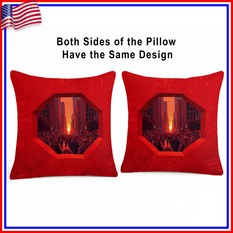 Coussins décoratifs Red City Sunset, 14 X 14 pouces