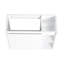Meuble-lavabo mural moderne de 61 cm (24 po), lavabo en céramique blanche, charnières à fermeture douce, fini lustré, deux espaces de rangement ouverts. Meuble-lavabo blanc, porte fermée, emballage démontable.