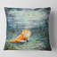 Carré, renard sur un ciel nocturne - Coussin décoratif pour enfants-60159380