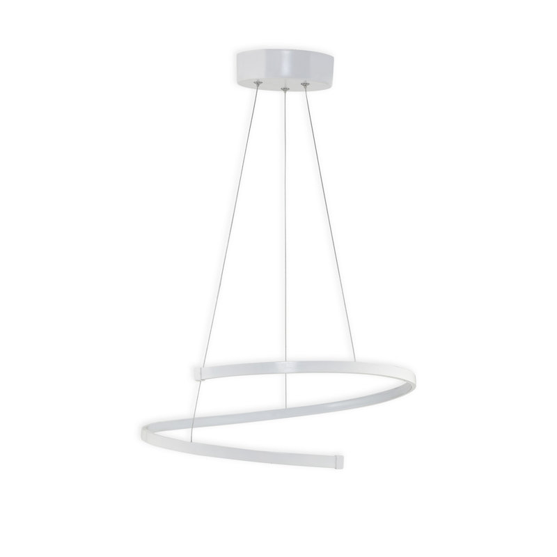 Adjustable LED Chandelier, White Aluminum Body, 17.3 x 17.3 x 5.1 inches | 4000K Yellow Light, 24-36 Watts | Modern Design, Perfect for Dining Room & Living Space, Sleek & Stylish Lighting Solution