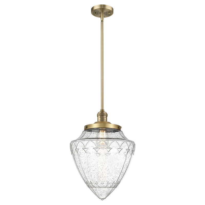 Luminaire suspendu géométrique unique 1 lumière, Grainé, Laiton brossé