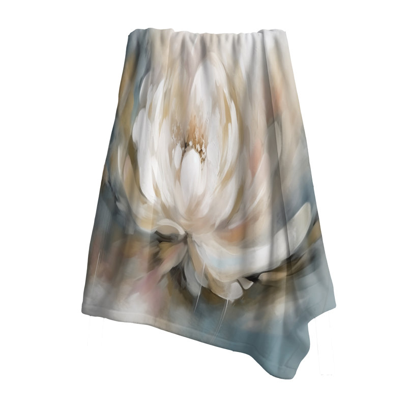 Jeté blanc Lotus Floral Melody
