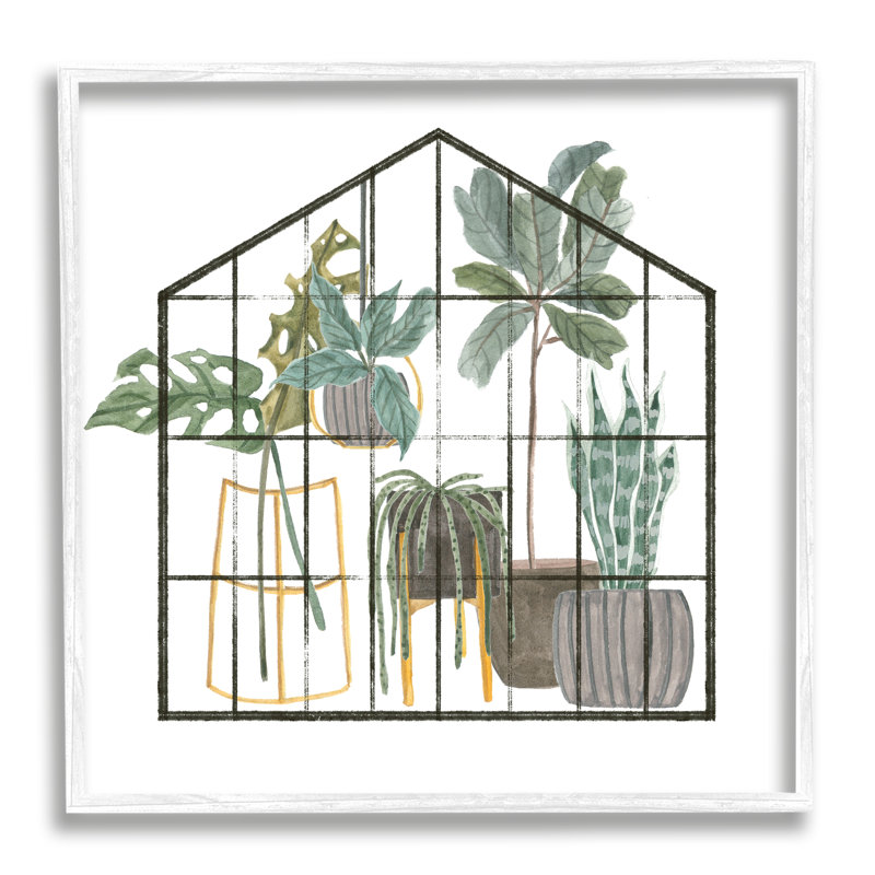 Illustration moderne d'une serre moderne, Plaque murale, H 24 po x l 24 po x P 1,5 po