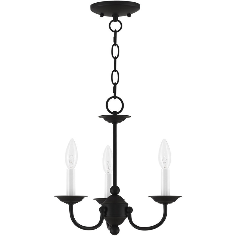 Lustre classique à 3 lumières de style bougie